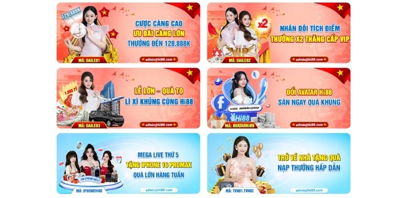 Brand Hi88 vô vàn khuyến mãi đặc sắc