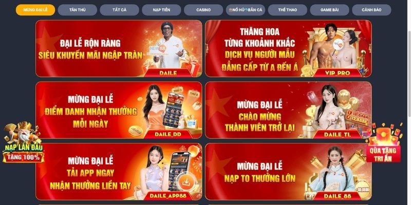 Brand New88 chương trình khuyến mãi ăn mừng đại lễ siêu lớn