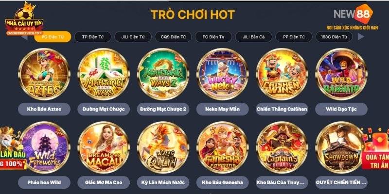 Các trò chơi siêu hot của nhà cái uy tín New88