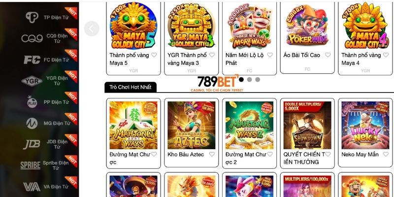 Hàng ngàn trò chơi đa dạng thể loại game cho bạn chọn tại 789BET