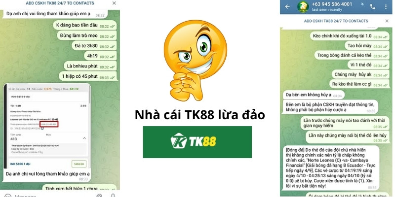 Khách hàng feedback nhà cái lừa đảo TK88